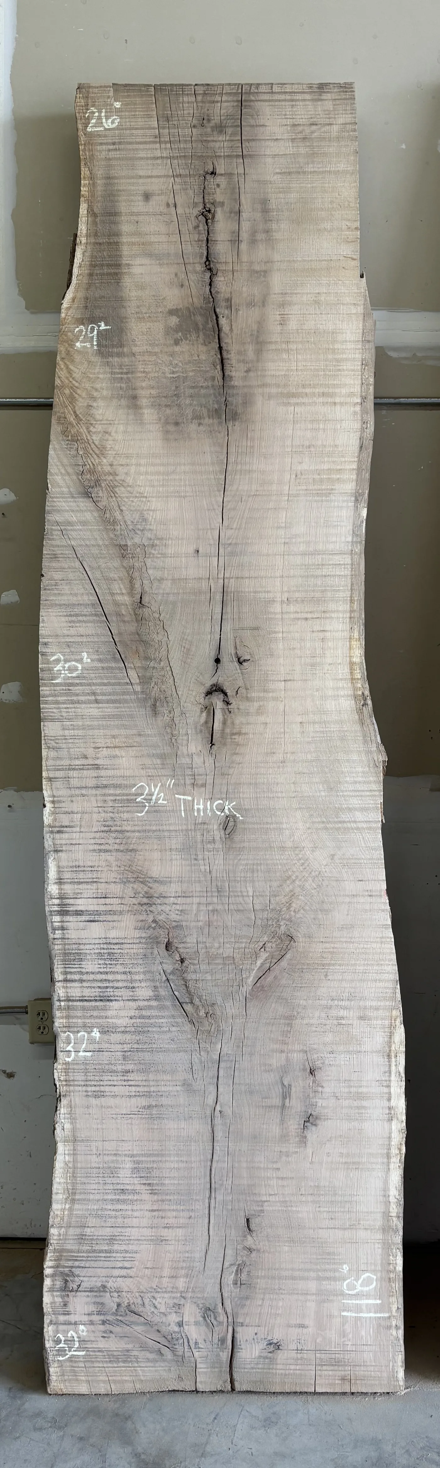 White Oak Slab C — Oak live edge slab photo 1