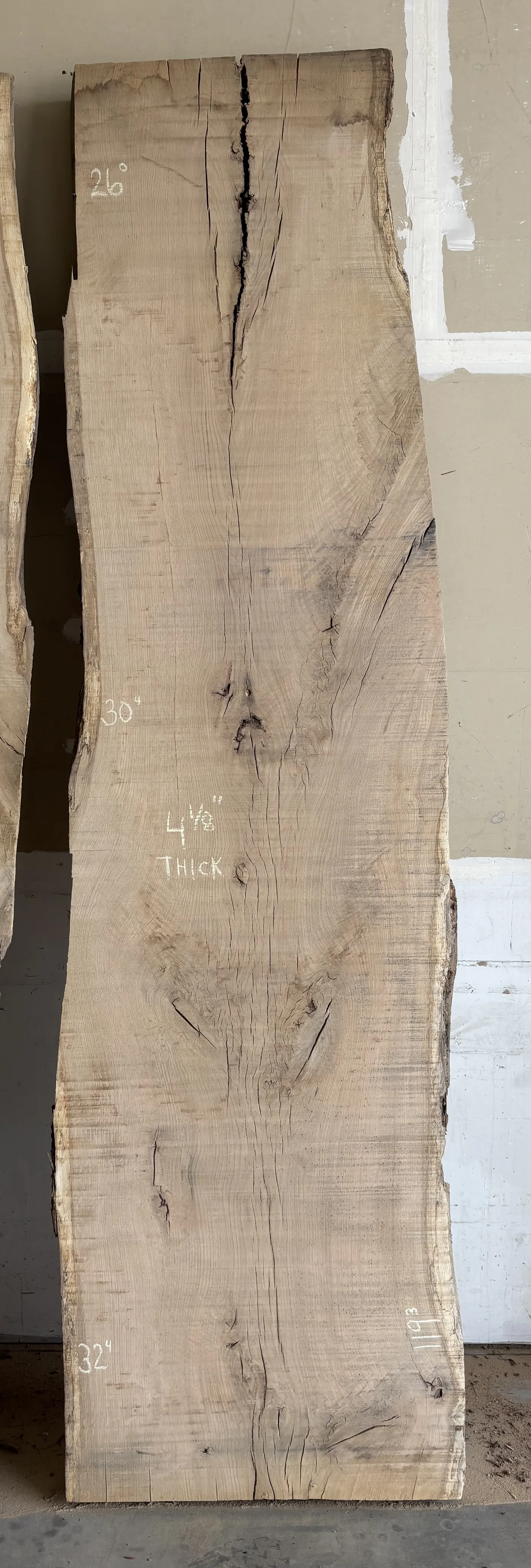 White Oak Slab D — Oak live edge slab photo 1
