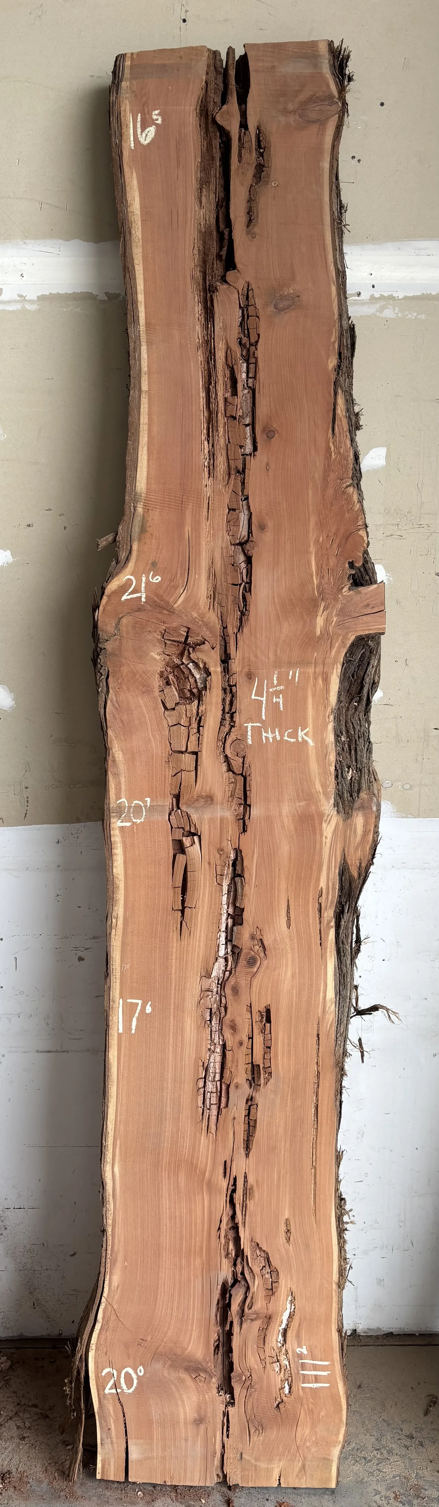 Cedar Slab B — Cedar live edge slab photo 1
